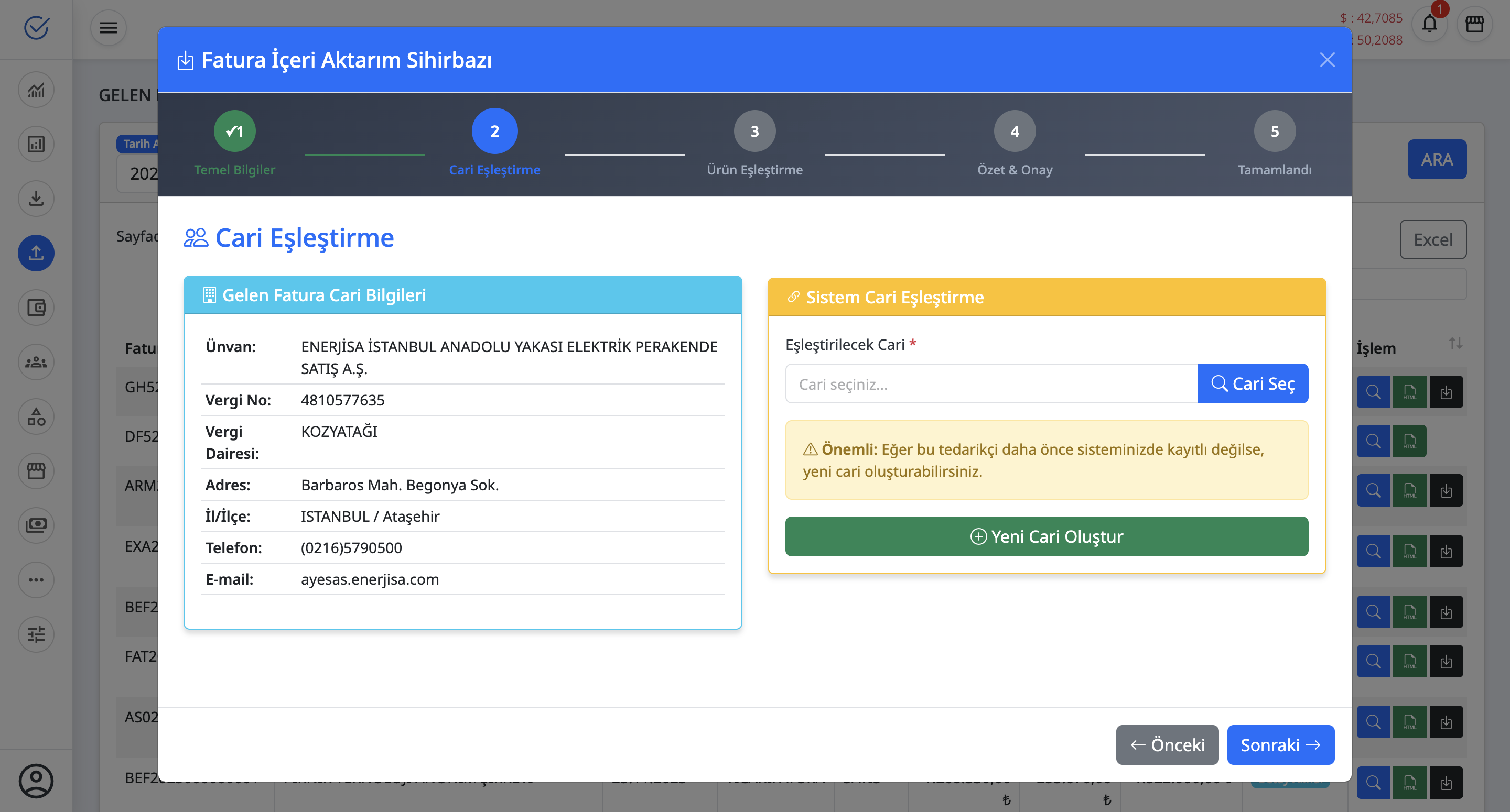 Alış Faturası ekran goruntusu 1